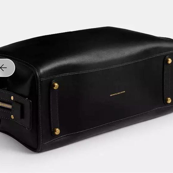 Coach rogue 40 Black Leather Tote with Gold Accents - Picture 3 of 4